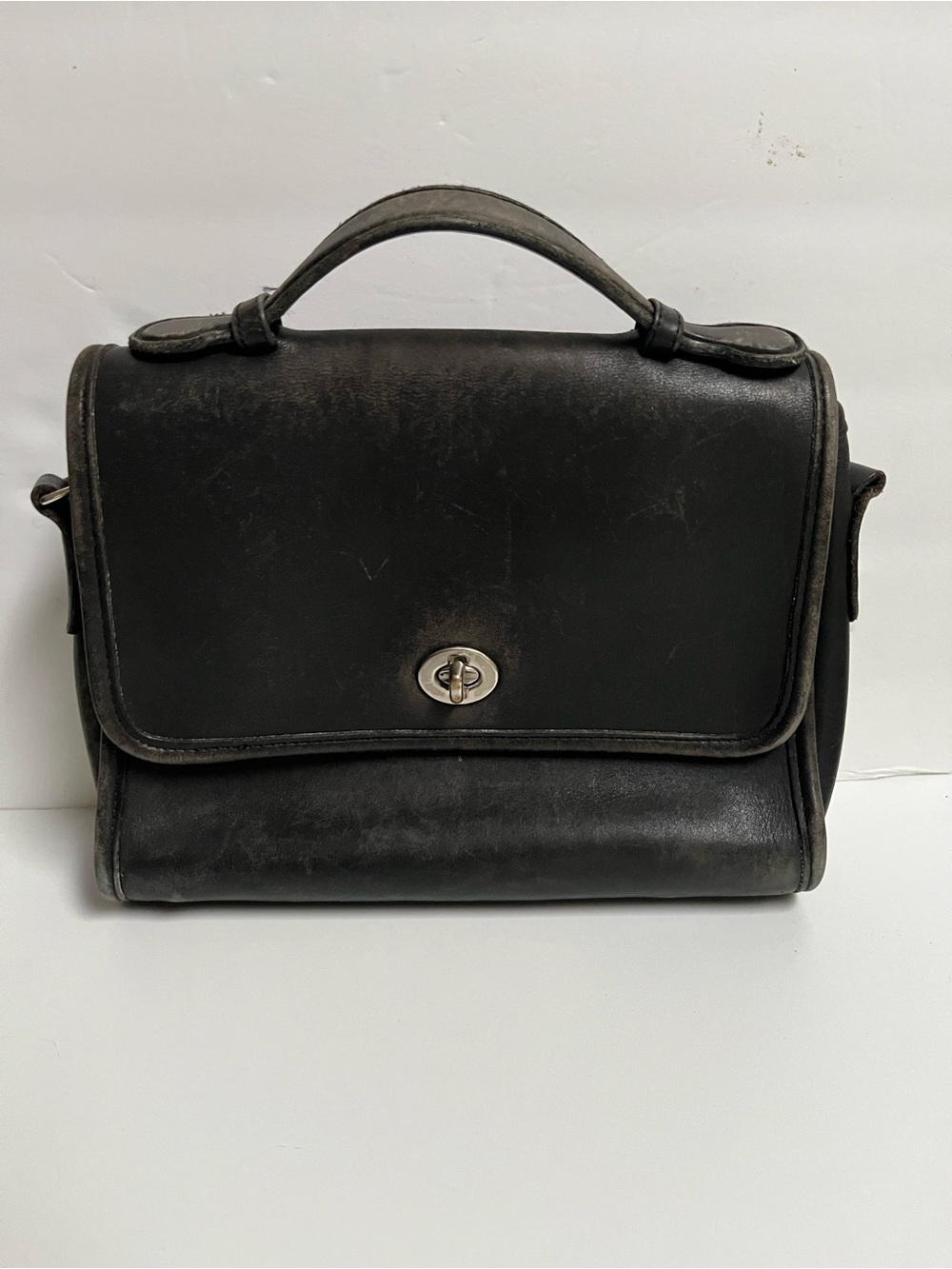 Coach Black Leather Top-Handle Briefcase - Picture 1 of 8